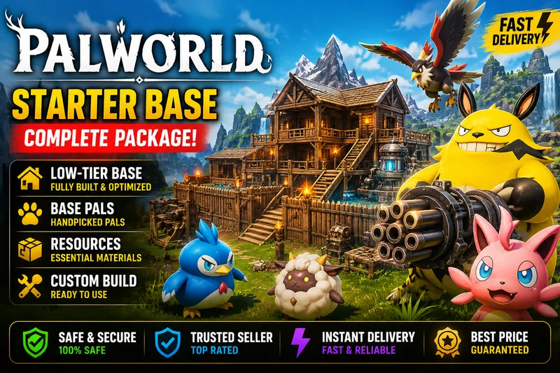 Palworld Starter Base Package | Low-Tier Base + Base Pals | Resources Included | Custom Build