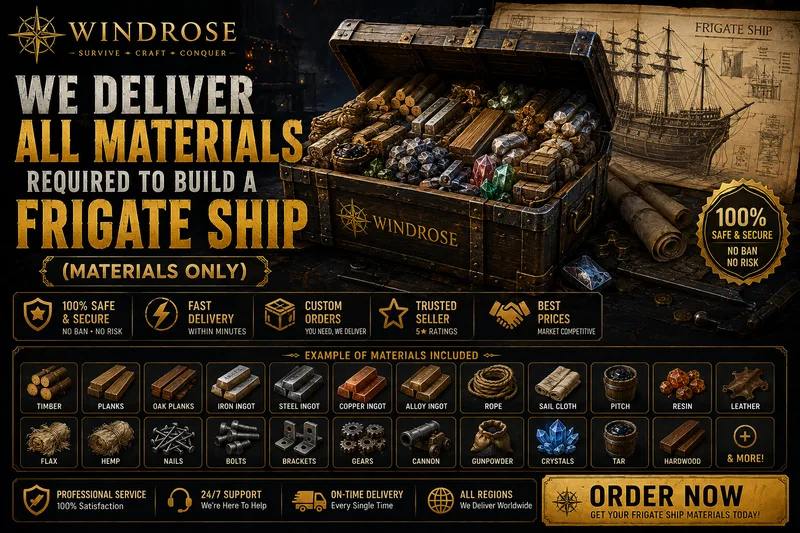 WE DELIVER ALL MATERIALS REQUIRED TO BUILD A FRIGATE SHIP (MATERIALS ONLY)