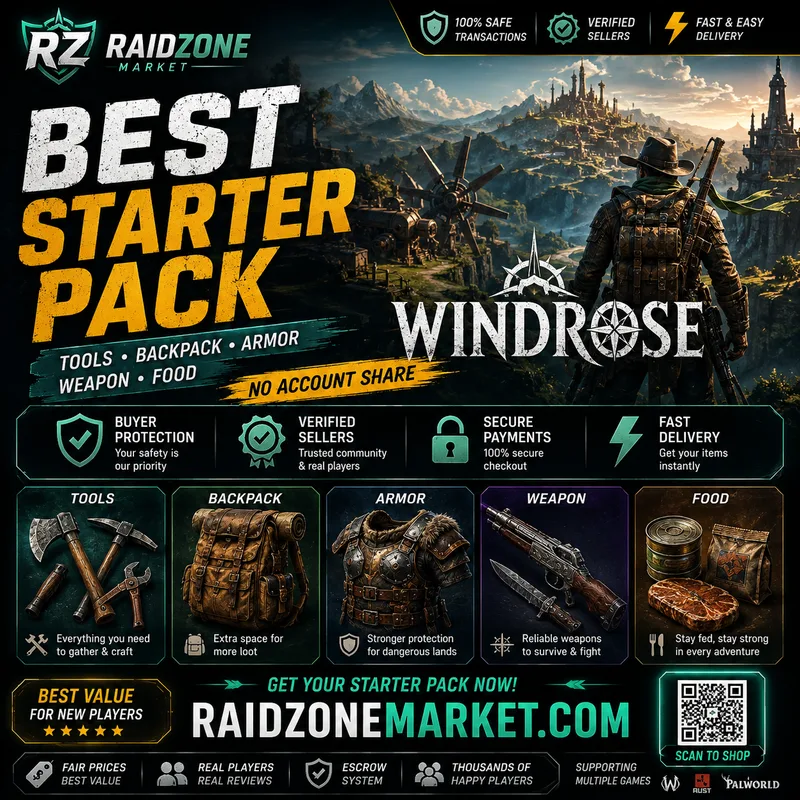 Best Starter Pack | Tools + Backpack + Armor + Weapon + Food | No Account Share