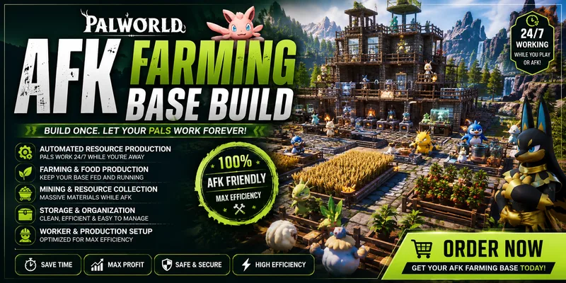 Buy Palworld AFK Farming Base – Automated Resource & Production Base