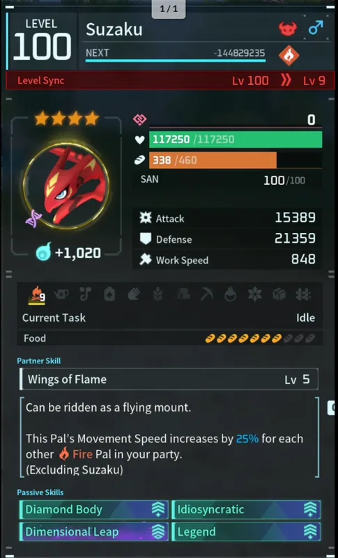 Buy Level 100 Suzaku – Palworld Pal for Sale