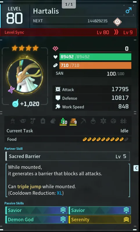 Buy Cheap Palworld Pals | Level 80 4 Star Hartalis | 17,795 Attack | 848 Work Speed